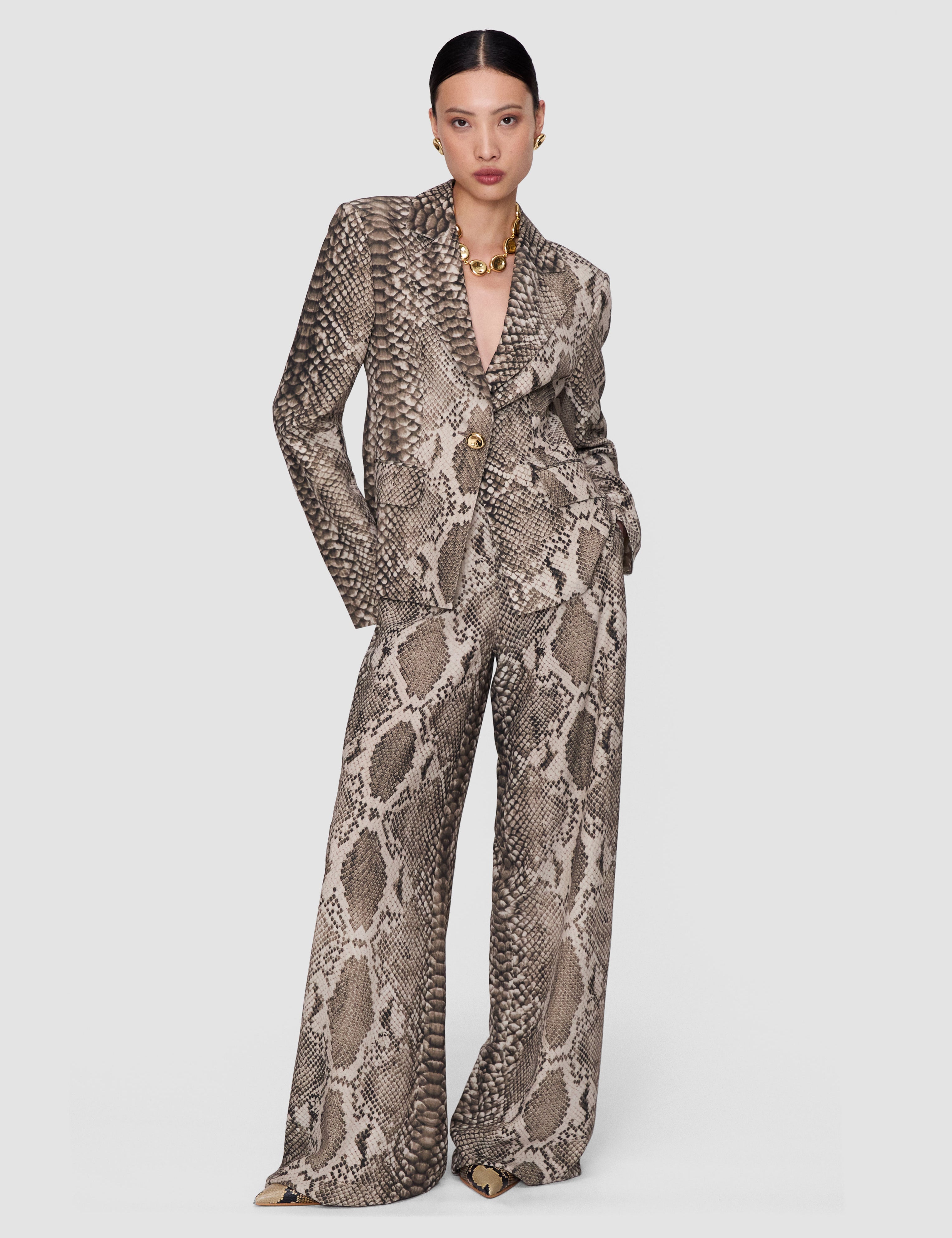 Brown Birch Naia Twill Snake Blazer - Joseph