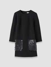 Black Bixio Satin Twill Dress - Joseph