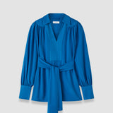 Blue Bou Crepe Blouse - Joseph