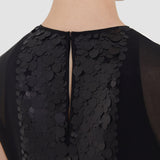 Black Boulle Two-Piece Chiffon Sequin Dress - Joseph