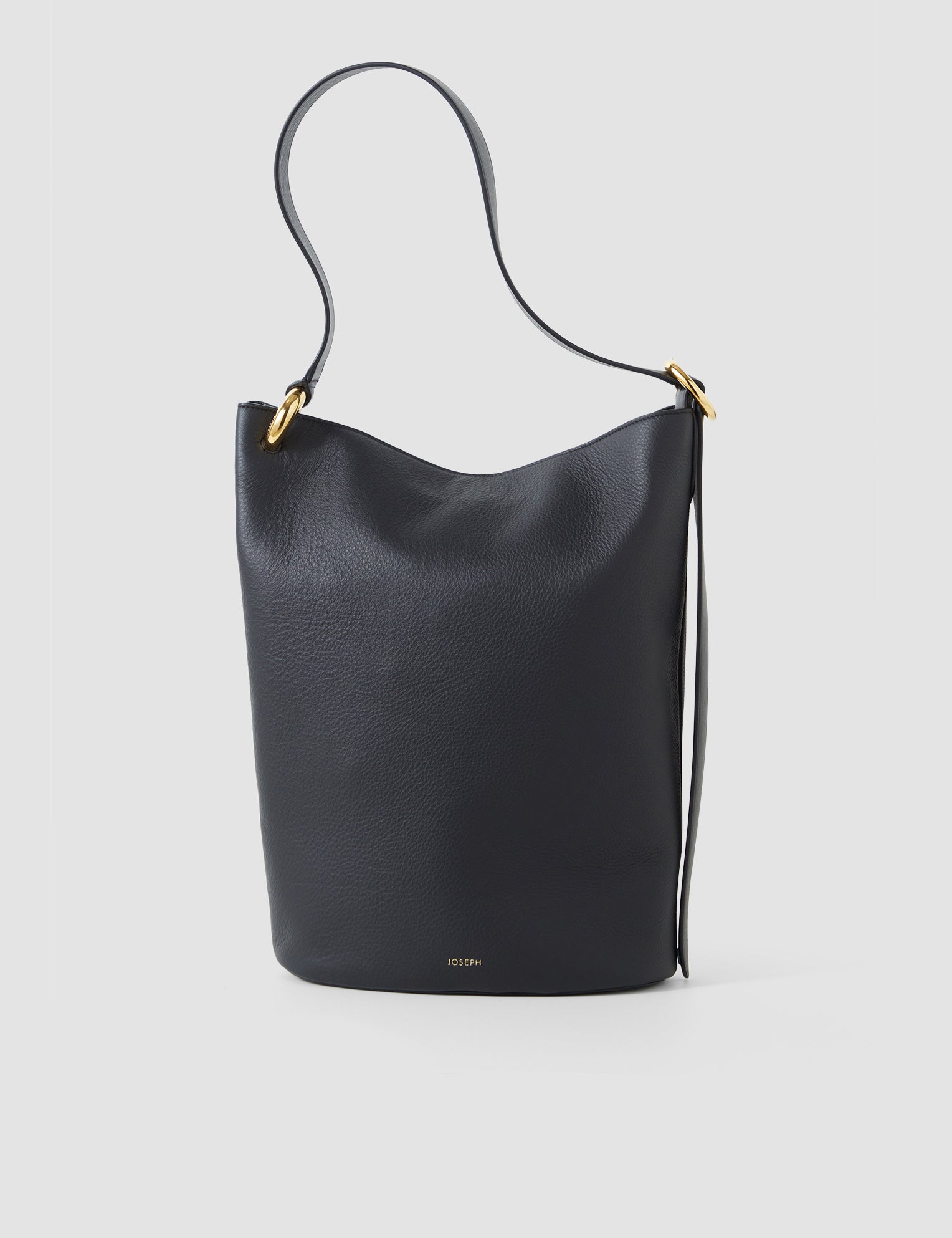 Black Bucket Leather Bag - Joseph