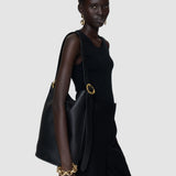 Black Bucket Leather Bag - Joseph