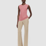 Pink Calife Silk Cotton Rib Vest - Joseph