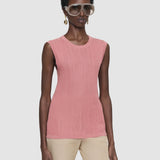 Pink Calife Silk Cotton Rib Vest - Joseph