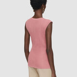 Pink Calife Silk Cotton Rib Vest - Joseph