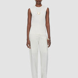 White Calife Silk Cotton Rib Vest - Joseph