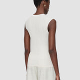 White Calife Silk Cotton Rib Vest - Joseph