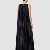 Black Calver Pleated Nappa Leather Dress - Joseph