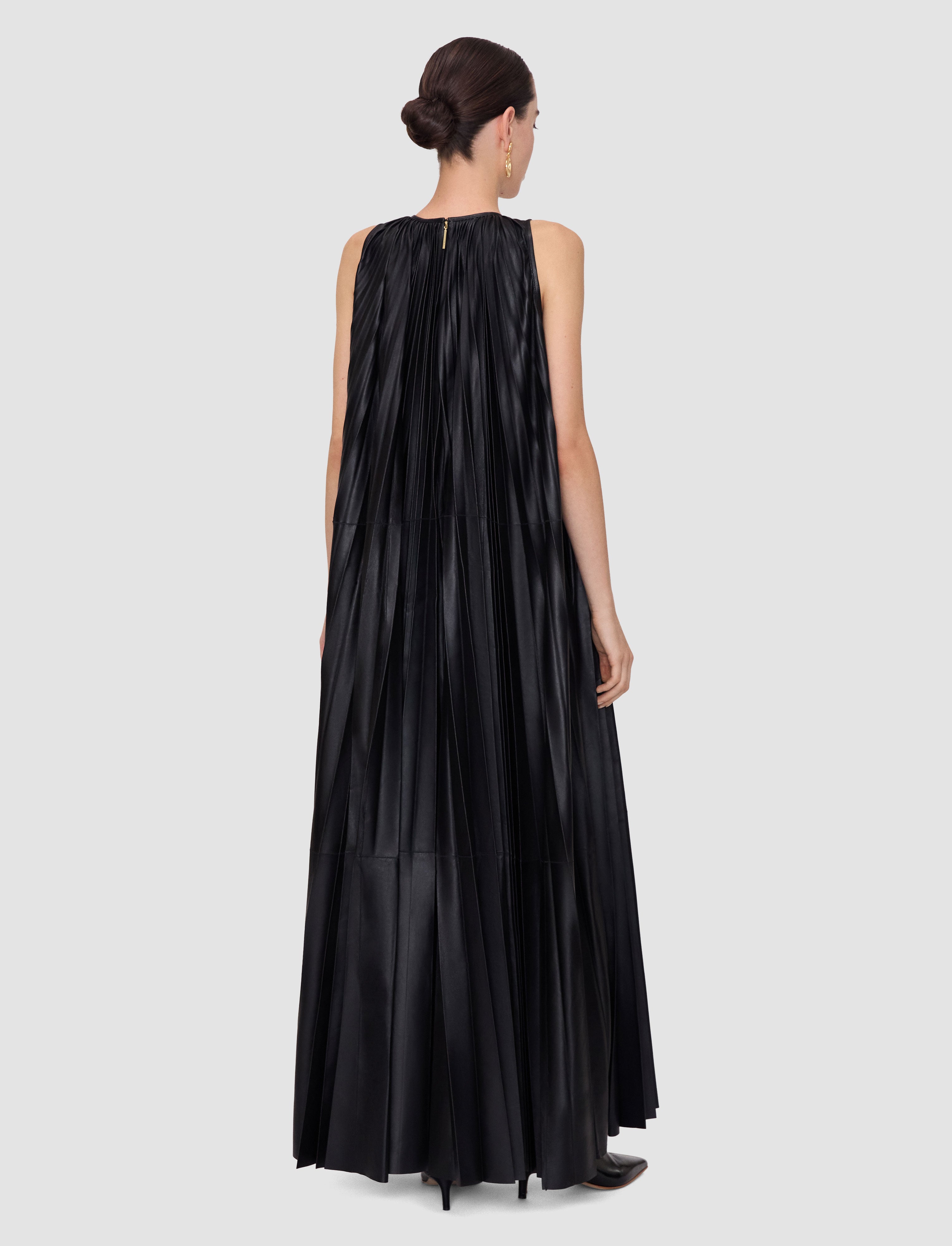 black-calver-pleated-nappa-leather-dress-JOSEPH