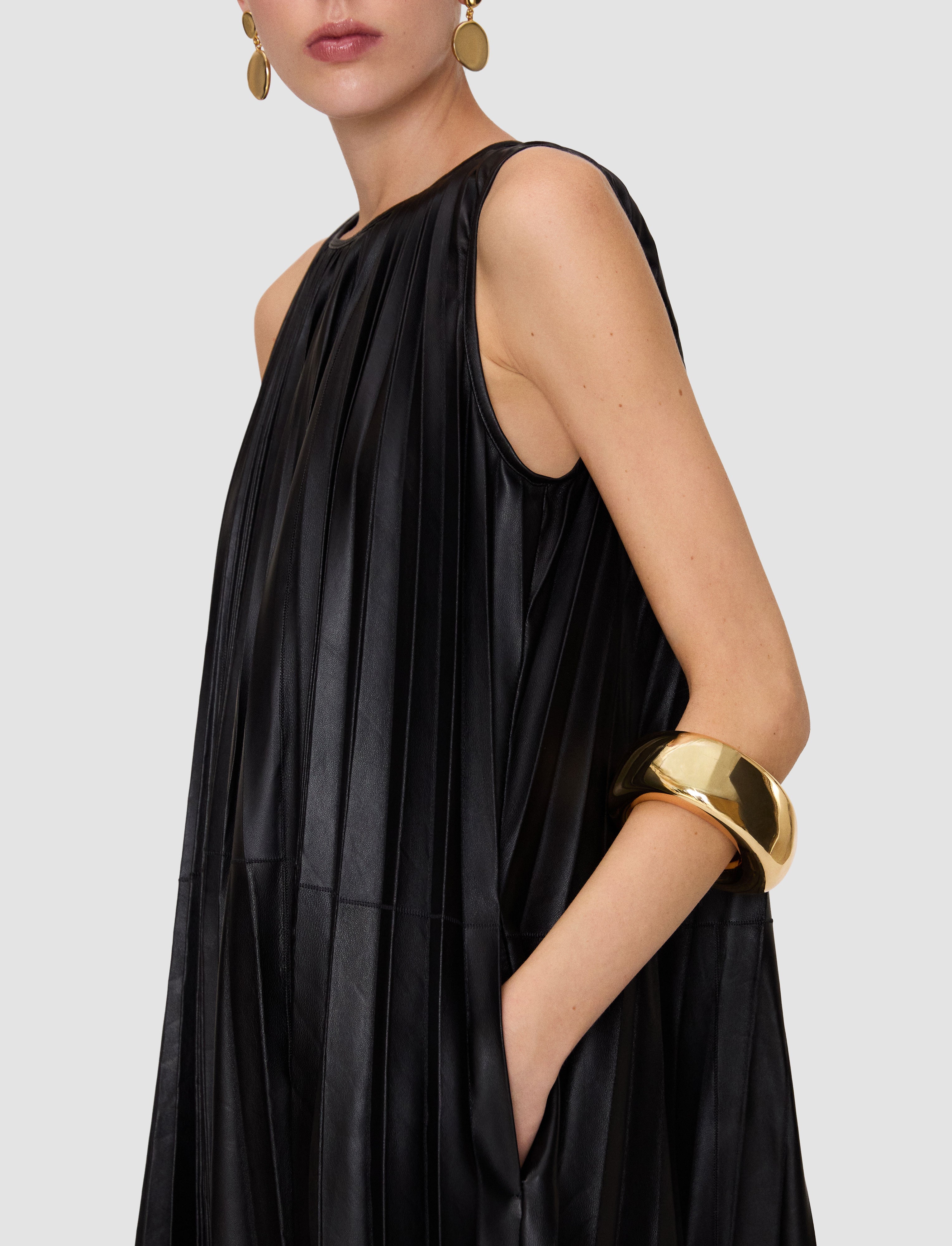 black-calver-pleated-nappa-leather-dress-JOSEPH