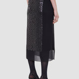 Black Cambo Chiffon Sequin Skirt - Joseph