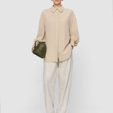 Beige Camilia Satin Twill Blouse - Joseph