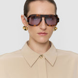 Beige Camilia Satin Twill Blouse - Joseph