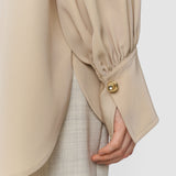 Beige Camilia Satin Twill Blouse - Joseph