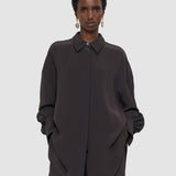 Brown Camilia Satin Twill Blouse - Joseph