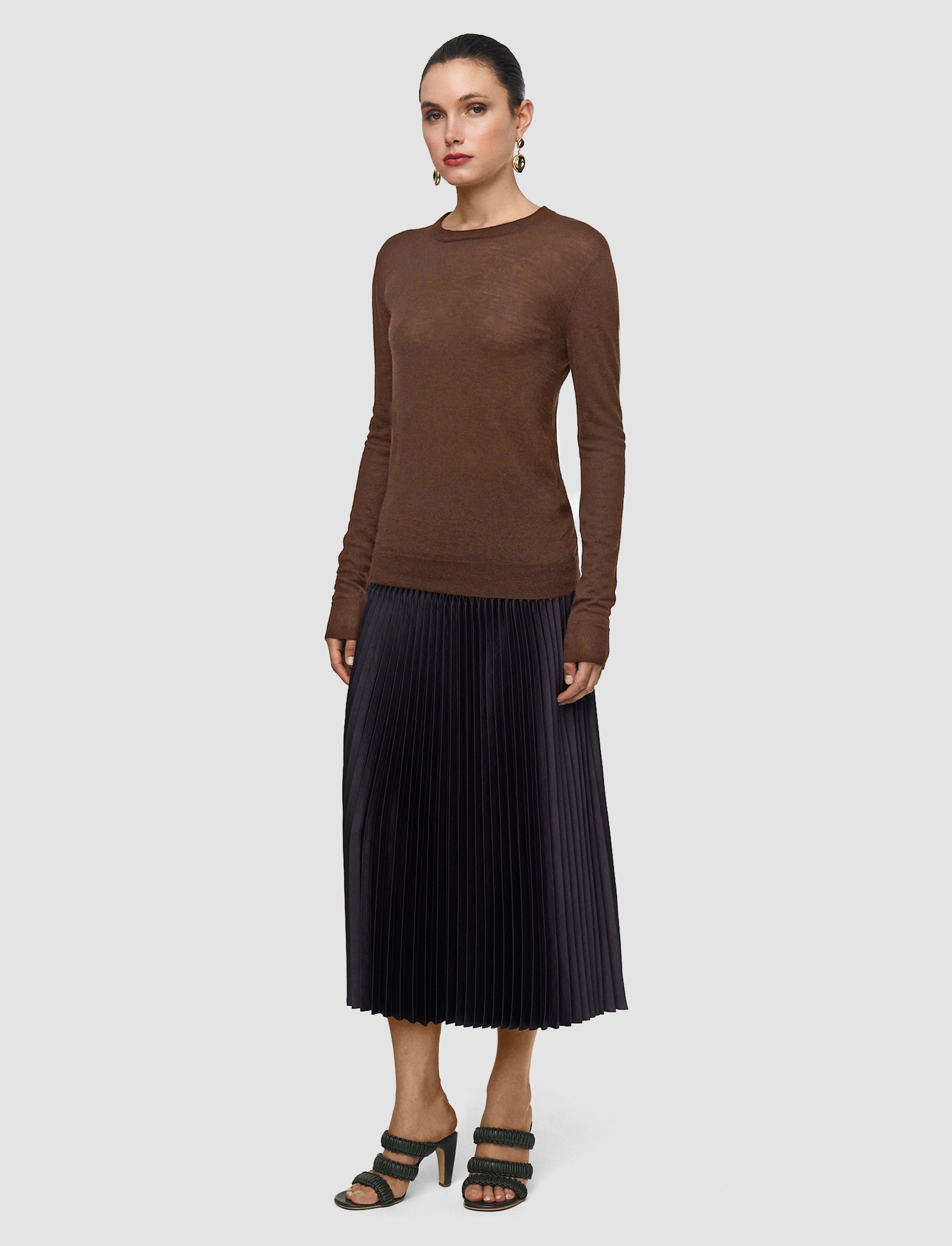 marron-pull-col-rond-en-cashair-JOSEPH