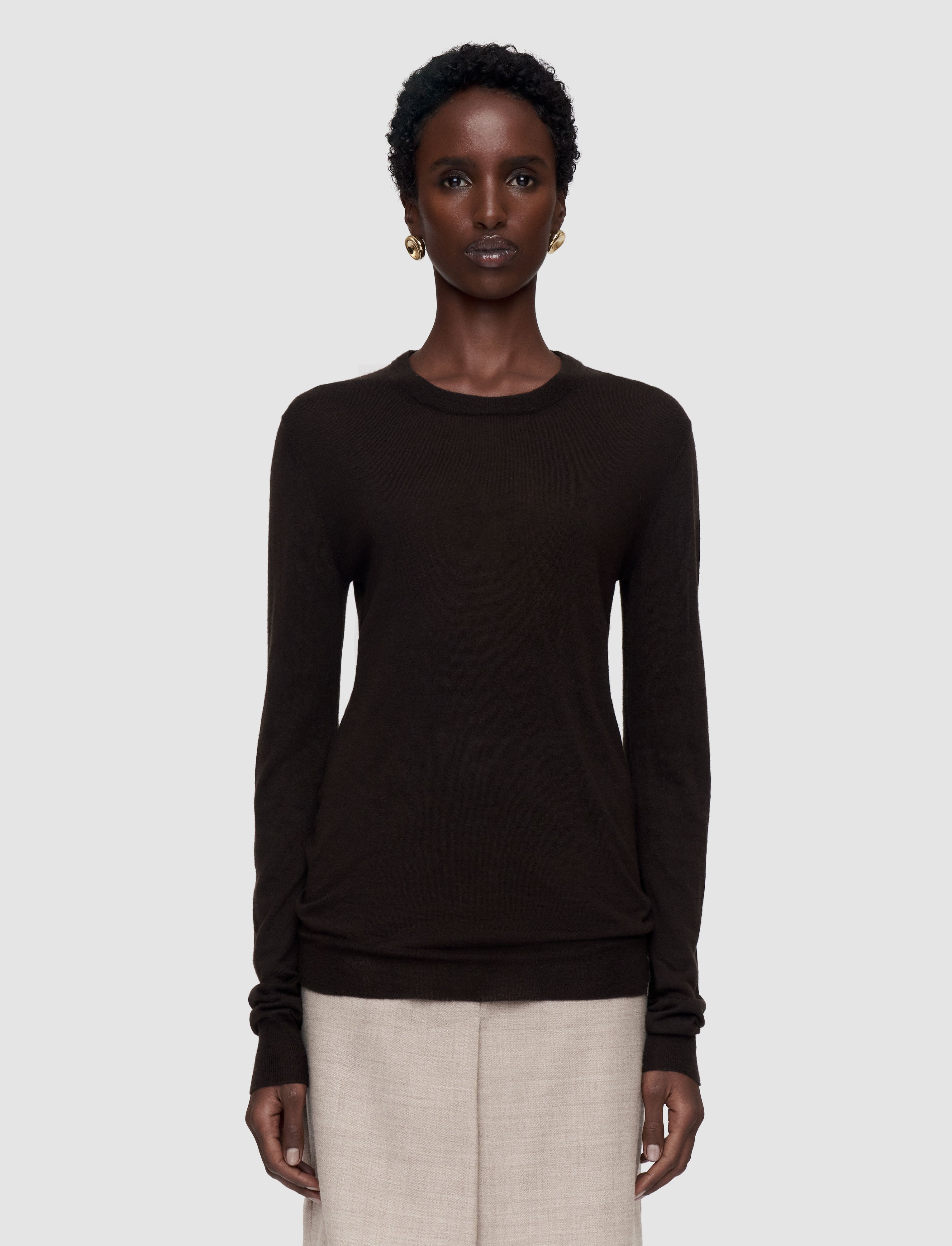 marron-pull-col-rond-en-cashair-JOSEPH
