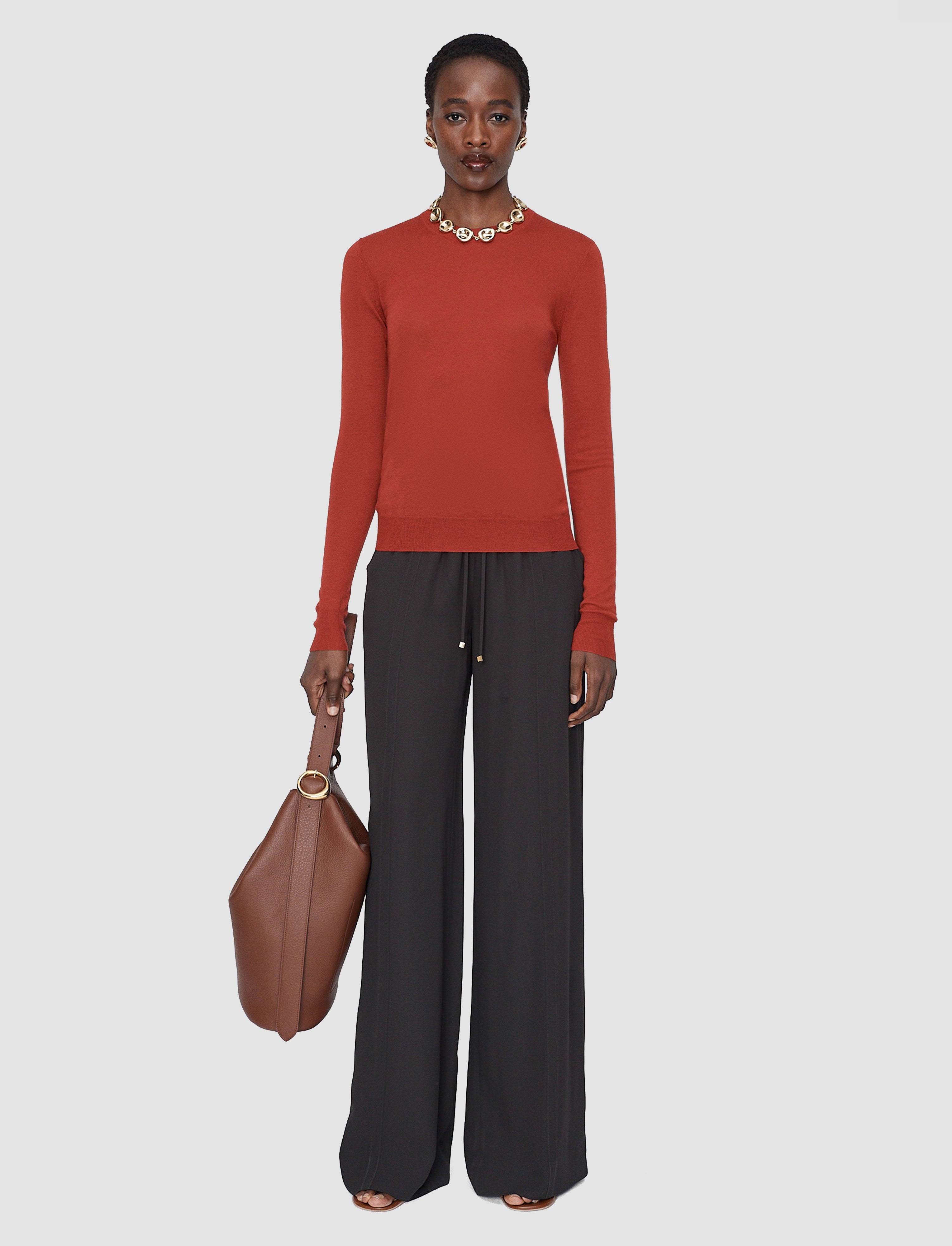 rouge-pull-col-rond-en-cashair-JOSEPH