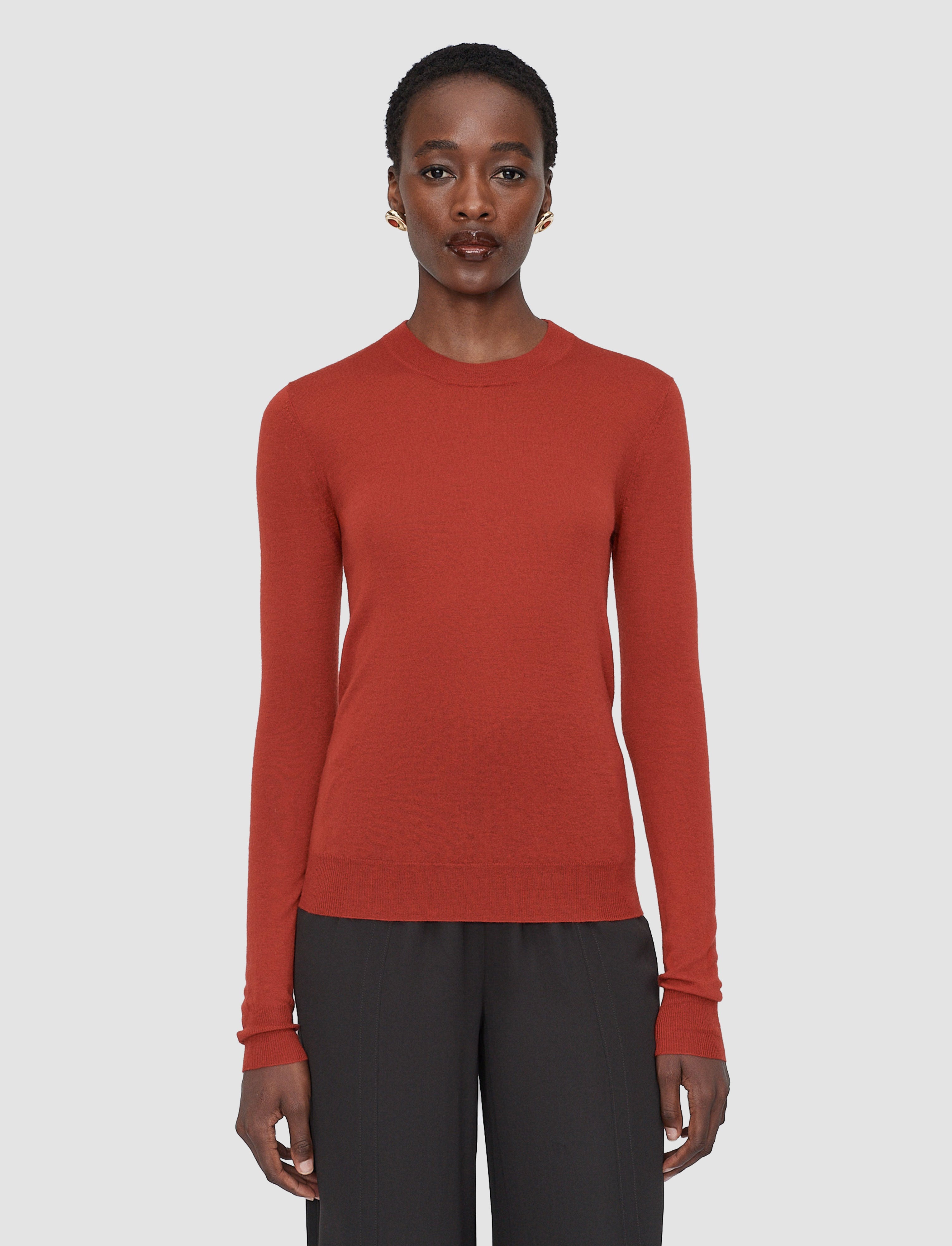 rouge-pull-col-rond-en-cashair-JOSEPH