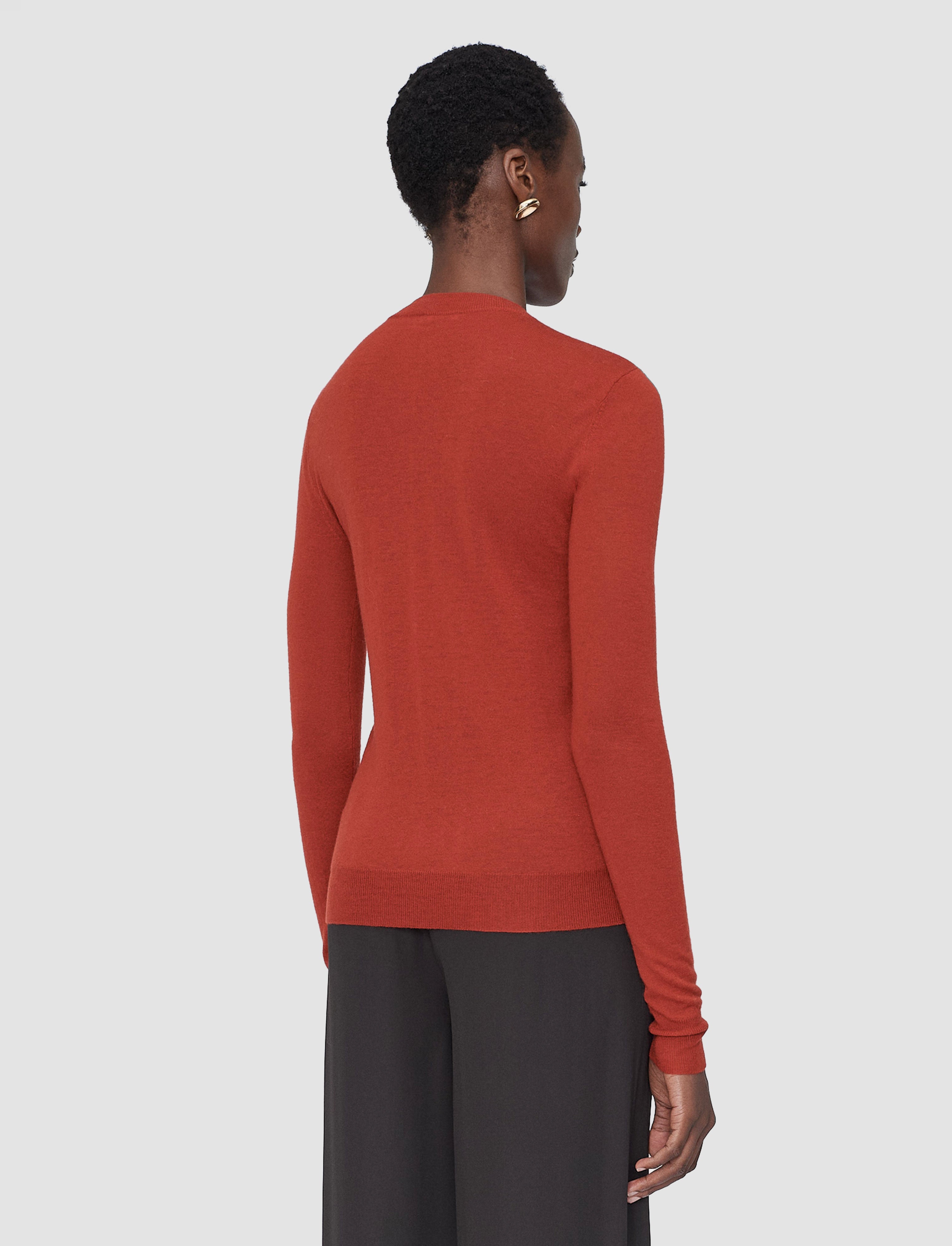 rouge-pull-col-rond-en-cashair-JOSEPH