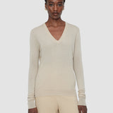 Beige Cashair V Neck Jumper - Joseph