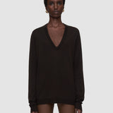 Brown Cashair V Neck Jumper - Joseph