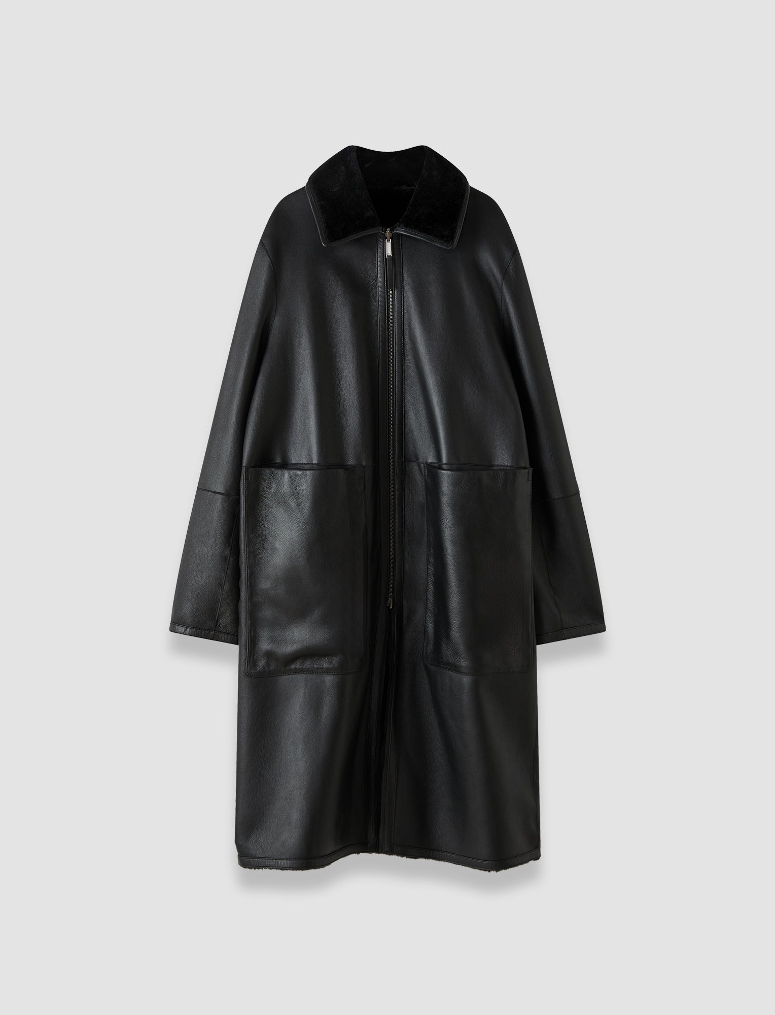 black-caspian-soft-shearling-reversible-coat-JOSEPH