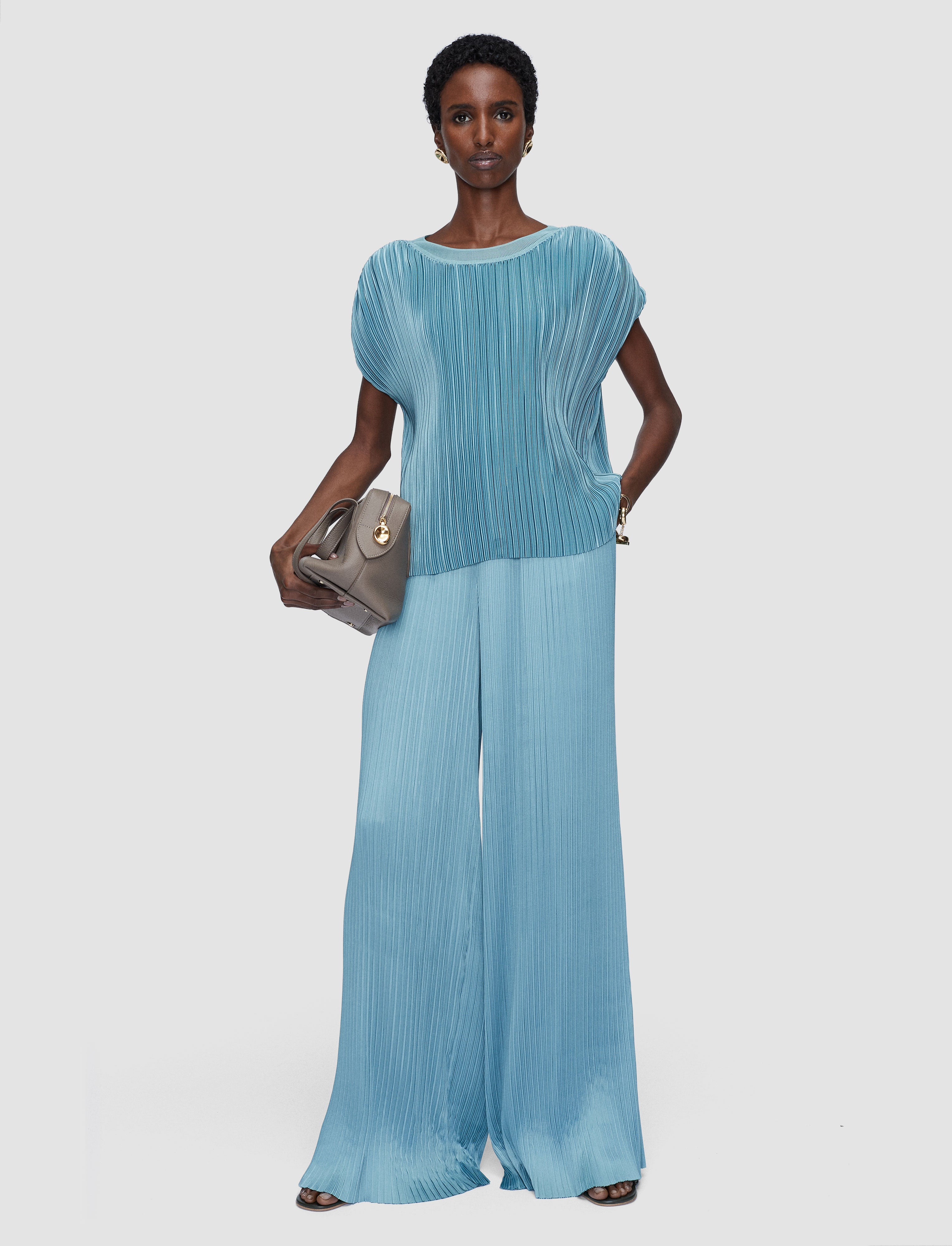 blue-cedre-pleated-satin-top-JOSEPH