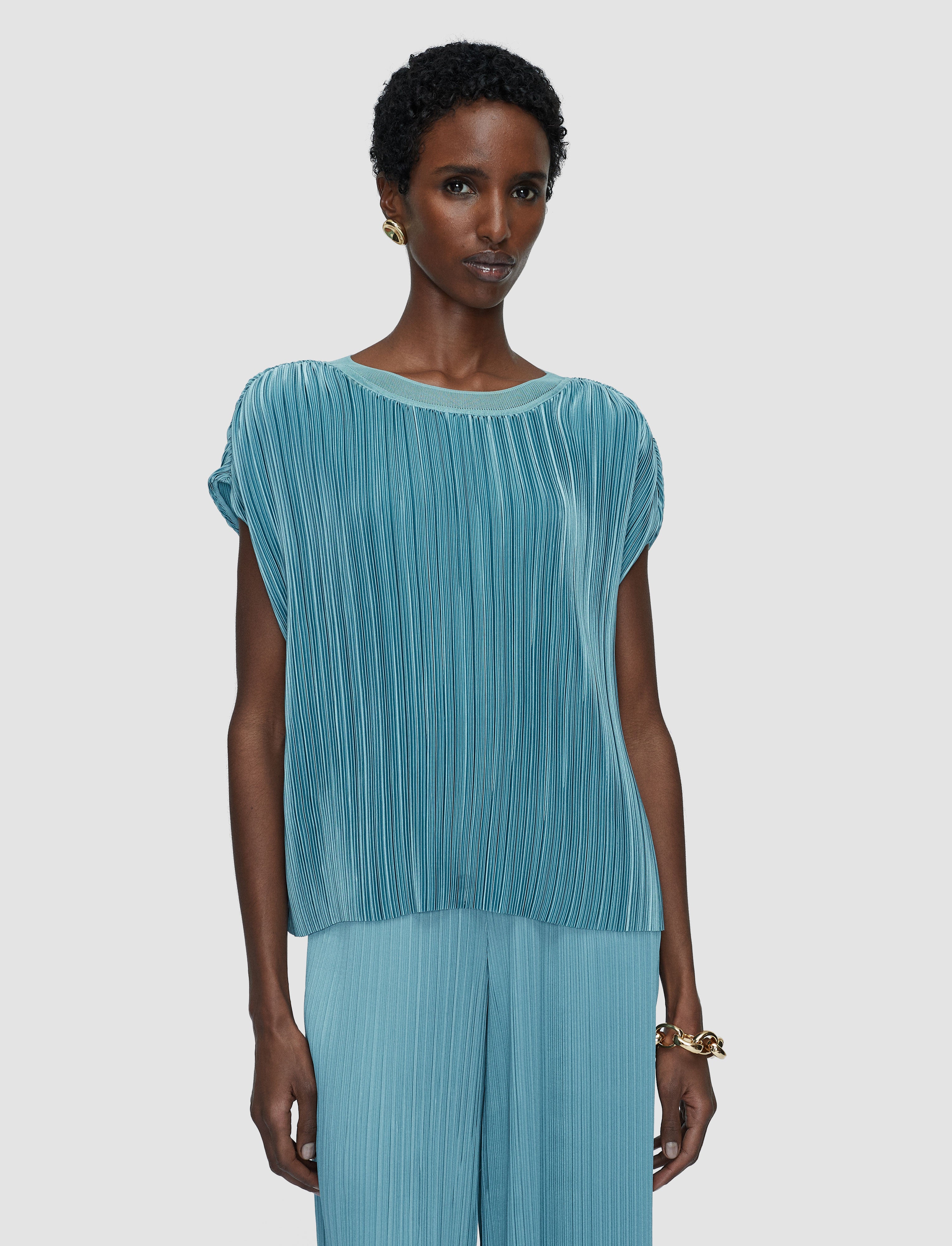 blue-cedre-pleated-satin-top-JOSEPH