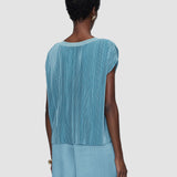 Blue Cedre Pleated Satin Top - Joseph