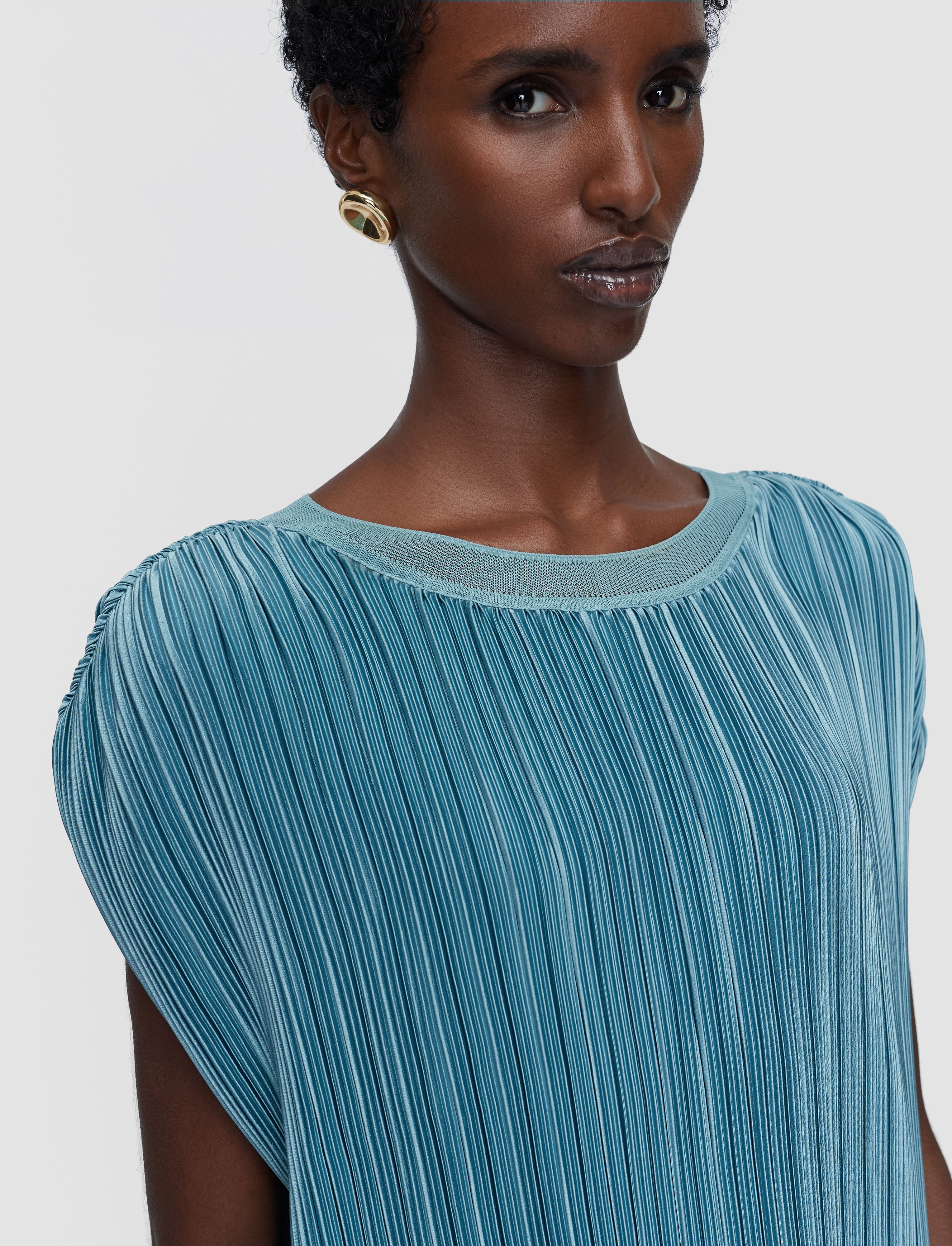 blue-cedre-pleated-satin-top-JOSEPH