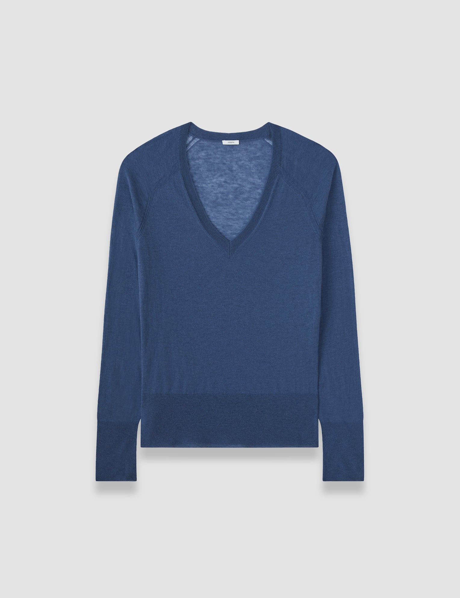 Blue Cetus Cashair V Neck Jumper - Joseph
