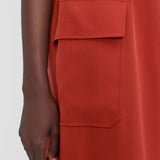 Red Charai Crepe de Soie Silk Skirt - Joseph