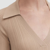 Chelia Plissé Knit Top