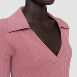 Chelia Plissé Knit Top