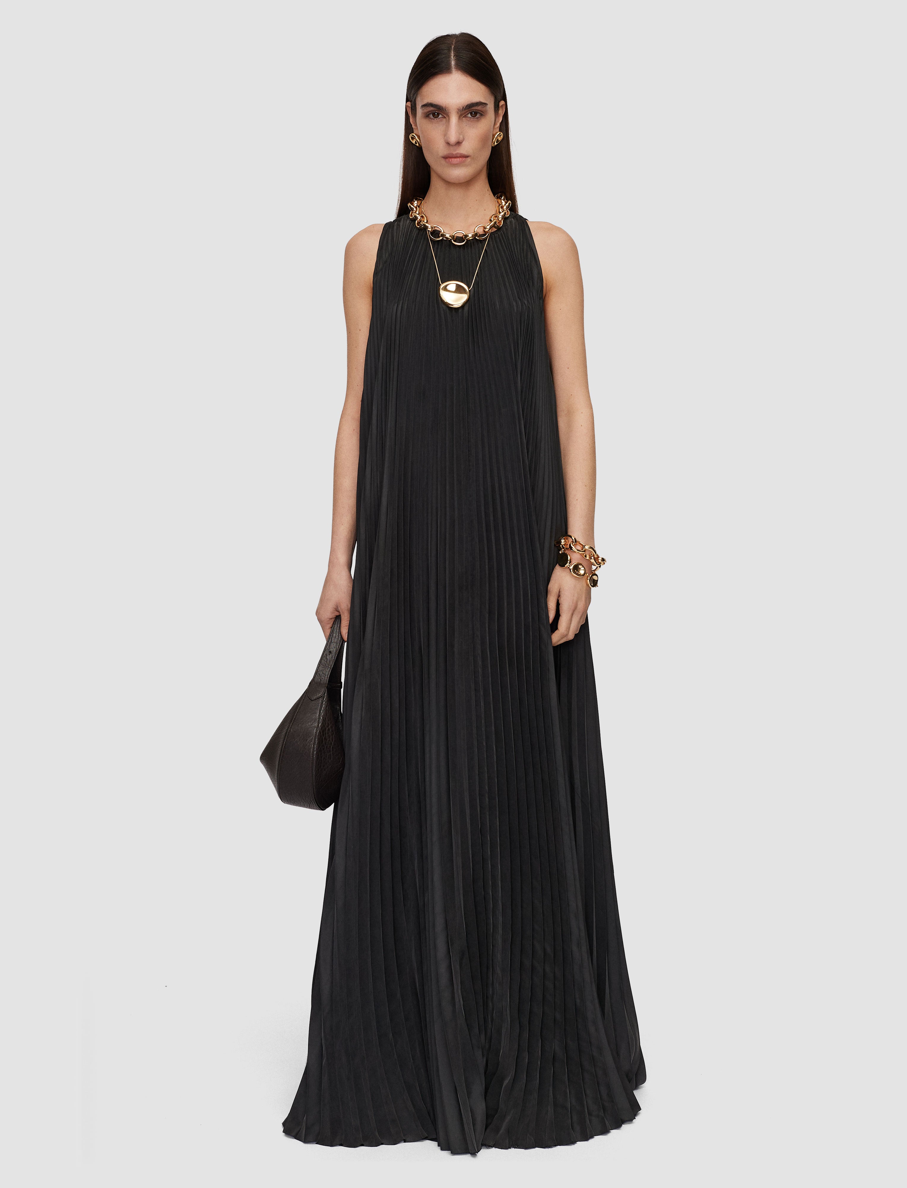 black-chenes-silk-blend-pleated-dress-JOSEPH