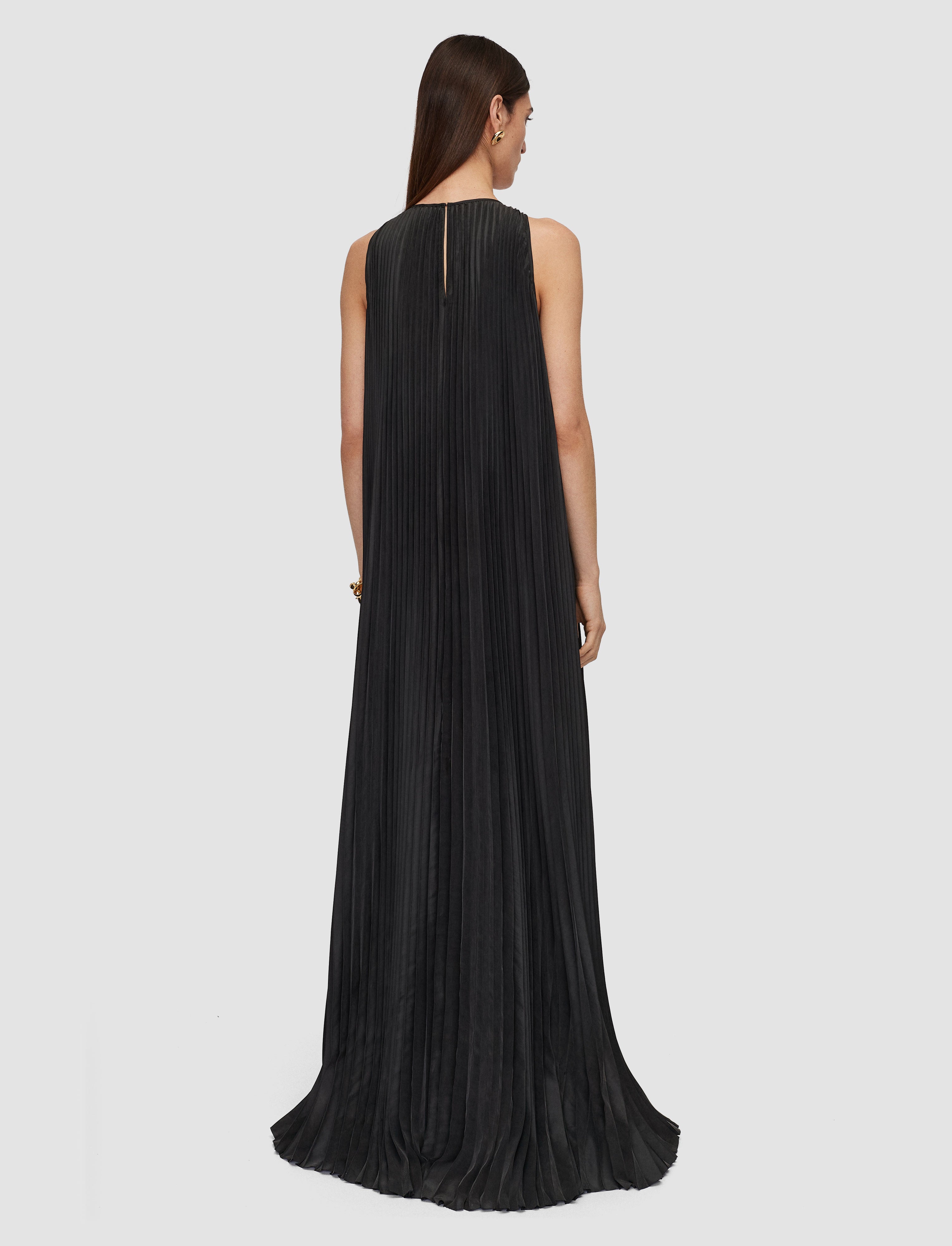 black-chenes-silk-blend-pleated-dress-JOSEPH