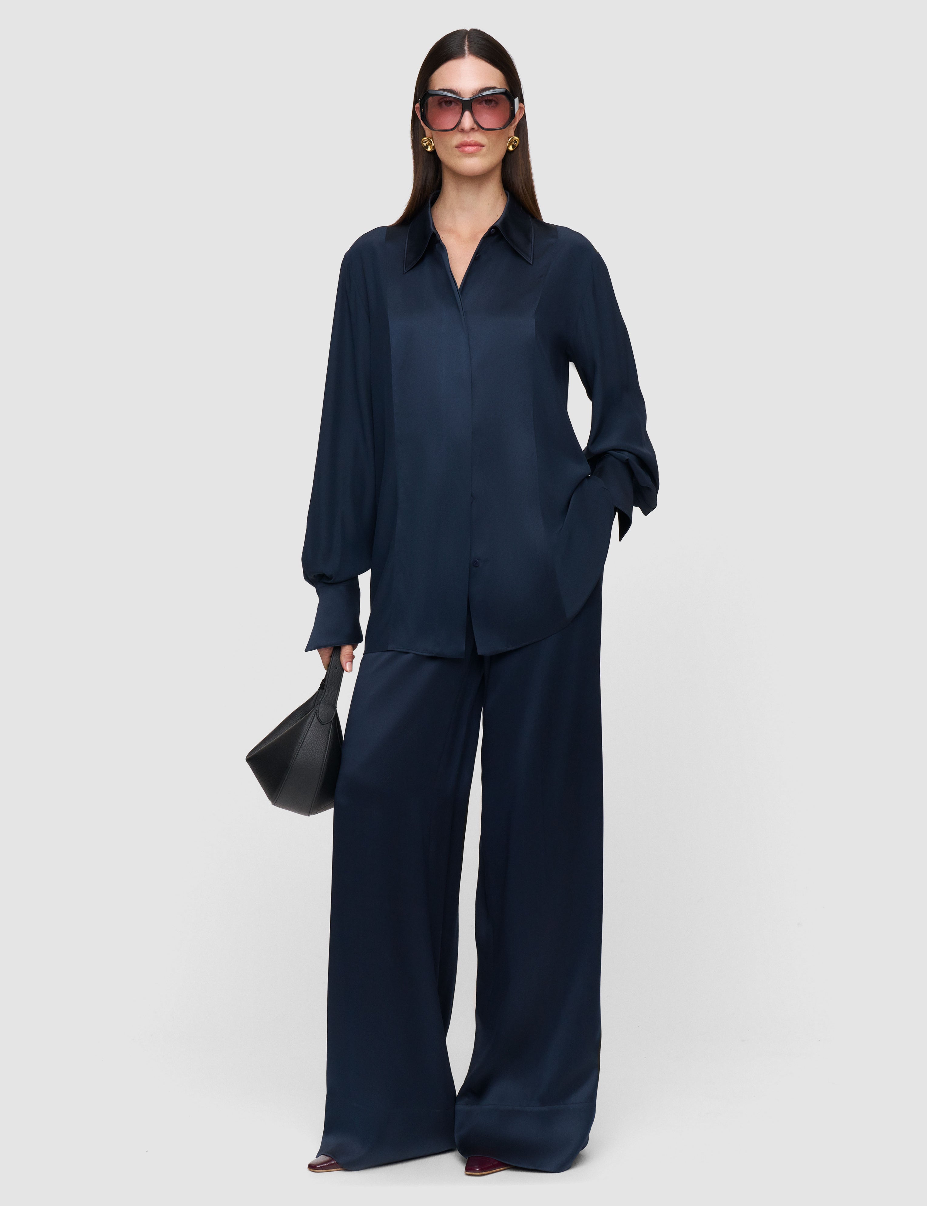 Blue Childs Silk Satin Blouse - Joseph