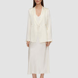 White Clea Silk Satin Dress - Joseph