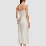 White Clea Silk Satin Dress - Joseph