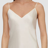 White Clea Silk Satin Dress - Joseph