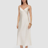White Clea Silk Satin Dress - Joseph