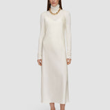 White Clea Silk Satin Dress - Joseph