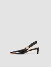 Black Cleo Patent Leather Slingbacks - Joseph