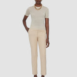Beige Coleman Long Gabardine Stretch Trousers - Joseph