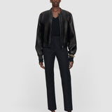 Black Coleman Long Gabardine Stretch Trousers - Joseph