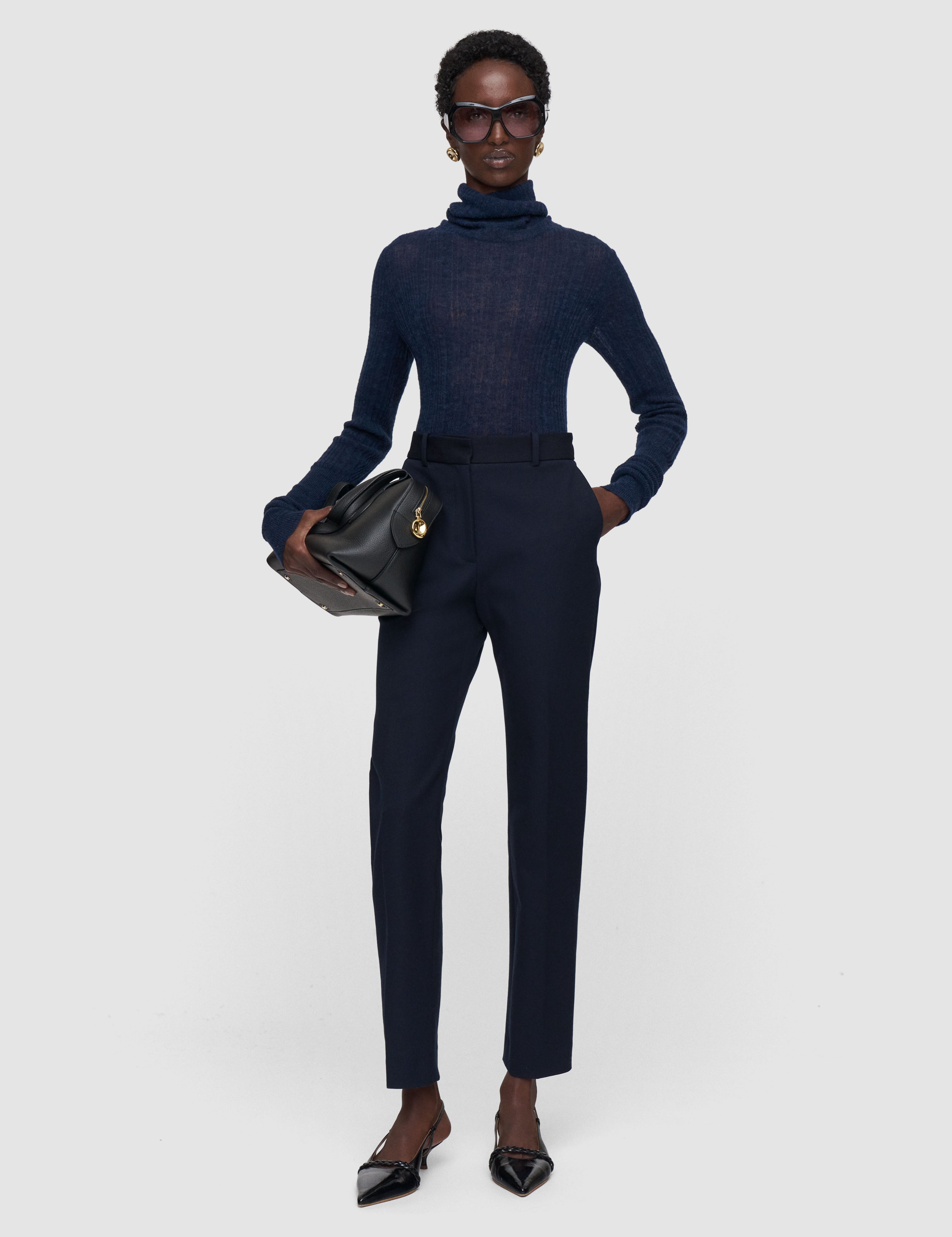 Blue Coleman Long Gabardine Stretch Trousers - Joseph