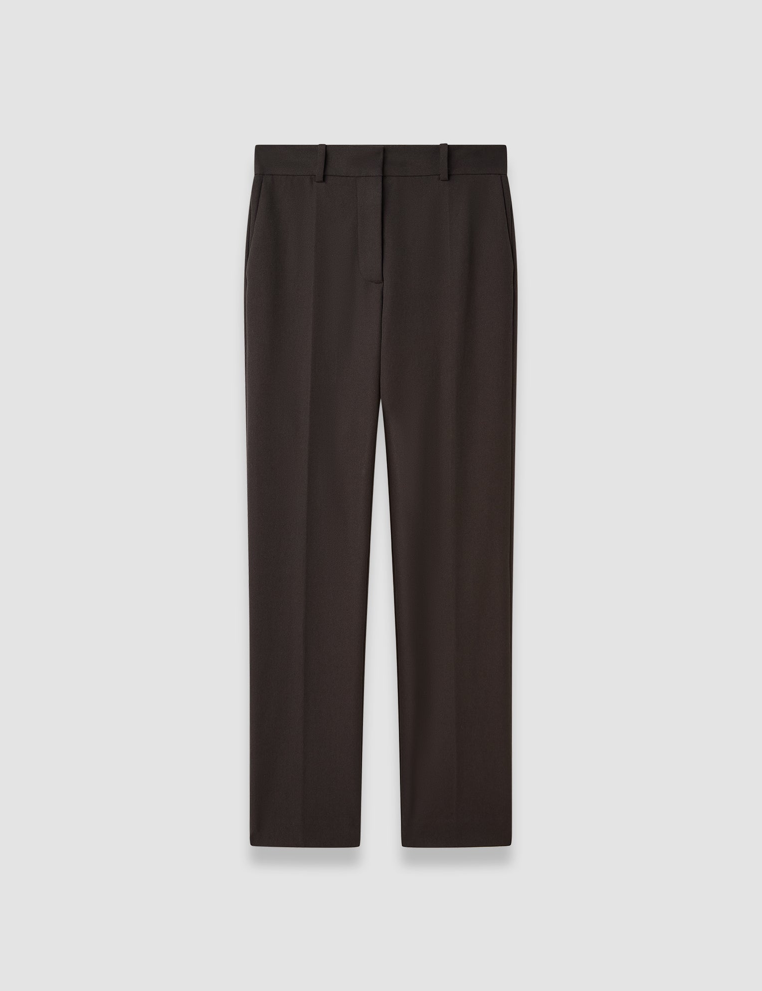 Brown Coleman Long Gabardine Stretch Trousers - Joseph