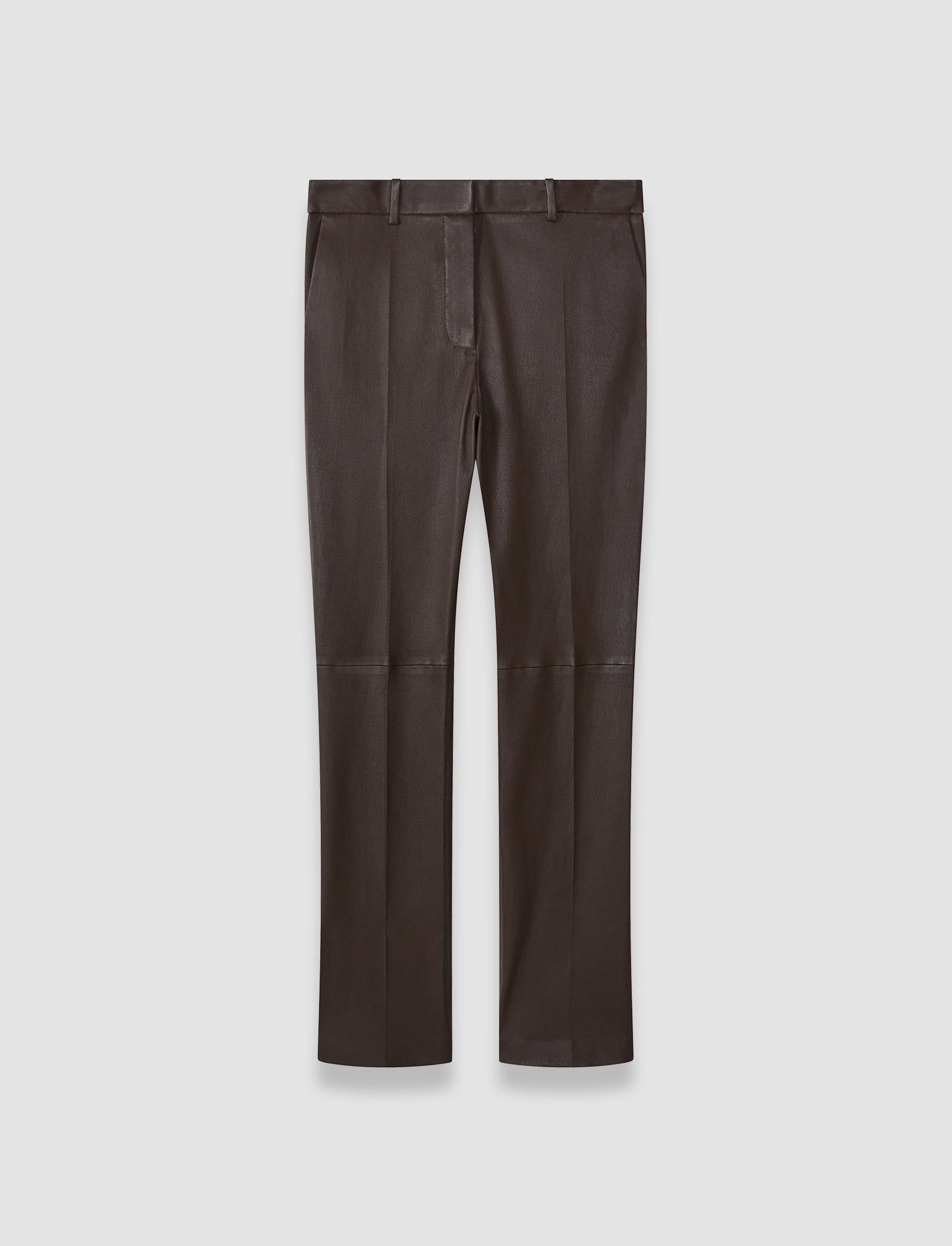 marron-pantalon-coleman-long-en-cuir-stretch-JOSEPH