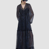 Blue Dalores Snake Lurex Chiffon Dress - Joseph